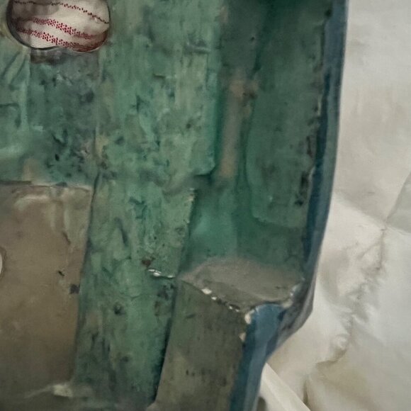 Vintage Mayan‎ Turquoise & Abalone Mosaic Death Mask On Black Stone Base - Picture 14 of 15